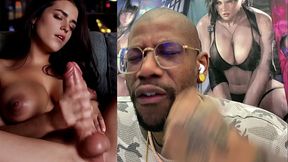 Thicc Big Breast Transgender Girl Jerking Off Her Huge Girl Cock, AI Generated