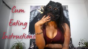 Cum Eating Instructions: Ebony Femdom CEI 4K