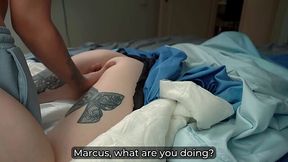 Stuck in the Covers, I Drilled My Step Mom Until I Creamed Her Face