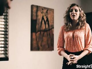Recent temp Tiffany Watson is convince that having sex with her boss is the most excellent career move.The golden-haired deepthroats his ramrod and bangs him on his desk