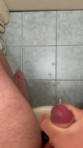 Bathroom masturbation and cumshot