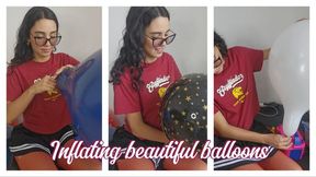 Inflating beautiful balloons of different sizes