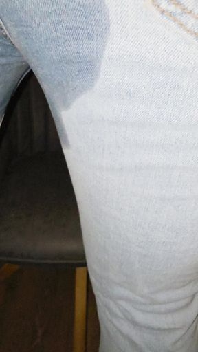 Desperately releasing about half in gf's light wash jeans, then properly soaking them the rest of the way