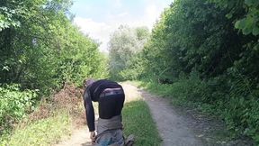 Risky Cock Jerking on an Abandoned Field  Risky Solo Outdoors