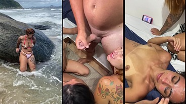Olá somos as peludinhas fodendo na Praia