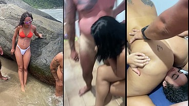 Olá somos as peludinhas fodendo na Praia