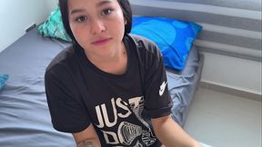 Stepsister asks for my big cock as a gift on her 18th birthday