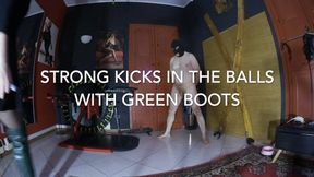 GEA DOMINA - STRONG KICKS IN THE BALLS WITH GREEN BOOTS (MOBILE)