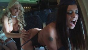 linsey mckenzie and puma swede go lesbian during a cross atlantic flight