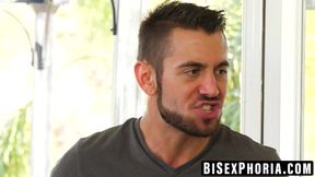 Attractive babe joins bi studs Michael DelRay and Chad