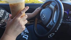 I asked a stranger on the side of the street to jerk off and cum in my Ice Coffee- BBW SSBBW Big butt Pawg Milf, big booty, thick ass, big fat ass, fat girl, cock cumming, public, outdoor handjob