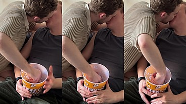 Movie night turned into make-out night...