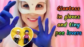 GIANTESS Mia Mimi in gloves and tiny pee lovers(480p)