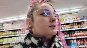 Plump Chick Burps at the Supermarket Embarrassing Public Display