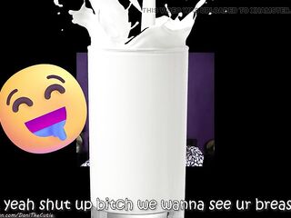 Cute tranny DaniTheCutie lactates from her petite titties just for you