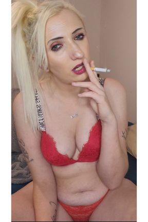 Blonde slut smoking joi teasing daddy