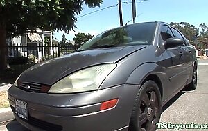 Smalltitted trans jerking her cock at casting