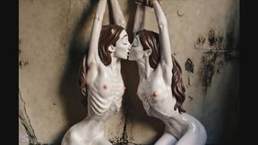 Two Stunning Lesbians Kissing Each Other Passionately In Bondage