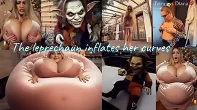 The leprechaun inflates her curves