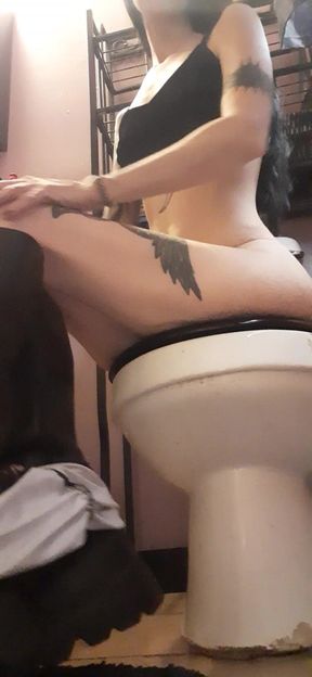 Pms Tummy Rubbing on Toilet Instructional