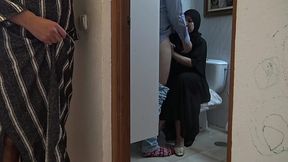 Muslim wife fucks while cuckold hubby watches!