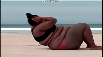 HUGE Busty Black USBBW Woman is too fat to touch her toes (Solo, AI-Generated, VB12a)