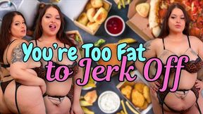 you’re too fat to jerk off - humiliating sph joi for overweight bhm from chubby sexy bbw sydney screams - weight gain humiliation, jerk off humiliation