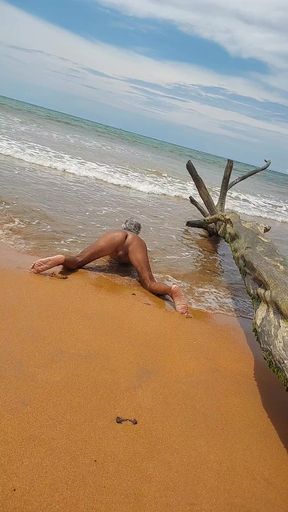 Sissy Ladysilva on the Beach Tanned Naked Showing off Her Sexy Mark Hot Ass