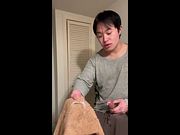 Hung Asian Guy Jerks And Cums On Towel And Eats It