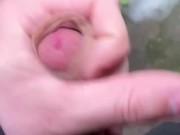 student in the morning in the toilet jerking off a big dick a lot of cum