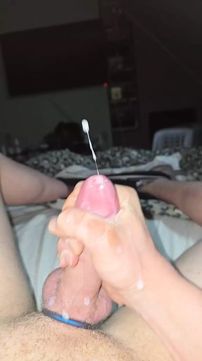 Nice jerking off with one butt plug in