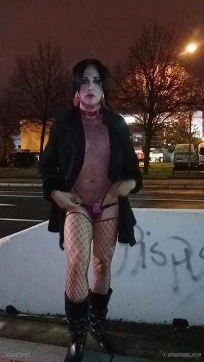 Round ass latina taniax showing her Nighttime adventures in the streets   Clip 2