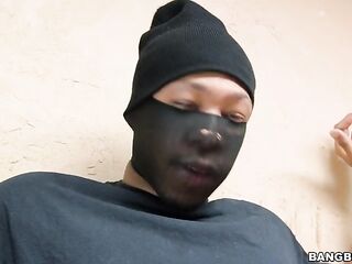Elsa Jean is confronting a ebony burglar in her home and getting banged by him from behind