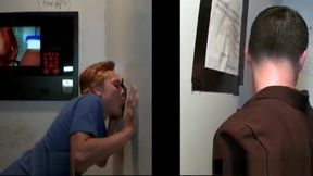 Gay teen 18+ blowing straight penis on gloryhole