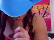 Sissy Barbara showing her blowjob skills