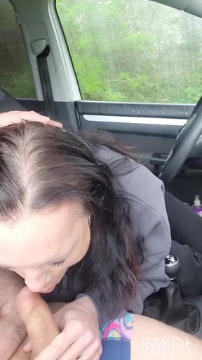 Public Agent: Stranded Biker Pick-up- Helped Him Warm up with Blowjob, Car Sex and Squirting Orga