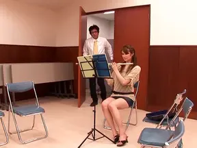 Hot Japanese MIlf is playing with cock