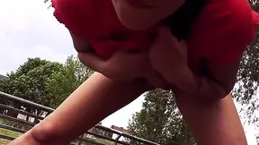 Risky German Public Fuck with Hot Brunette Babe