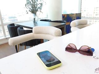 Alina Cutie brings BBC Troy Francisco to her abode. (Alina Girl brought the darksome-skinned studhorse Troy to her abode to have sex with her.)