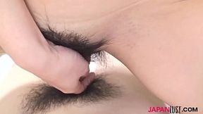 Naomi Wakui &mdash;  the horny&#x1F975; brunette MILF &mdash;  gets her hairy pussy&#x270C; licked and fucked