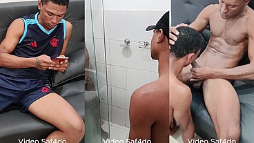 Novinho cheio de tesão , chamou o mavambo carioca pra meter gostoso no seu cuzinho
