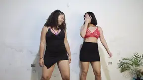 Cute big ass Latina girls shake their asses together