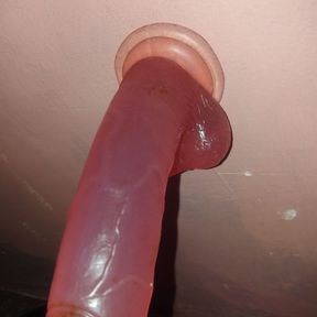 My super big dildo and my wet pussy combine