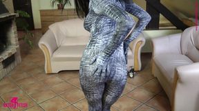 Big breasts wrapped in sexy tight spandex