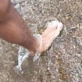 Water feet dick dirt desert