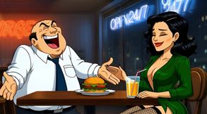 Slut Wife Fucked in Dirty Public Toilet. Cartoon