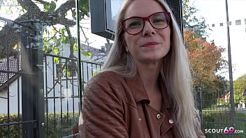 Fit blonde scout Vivi Vallentine talks dirty and gets fucked