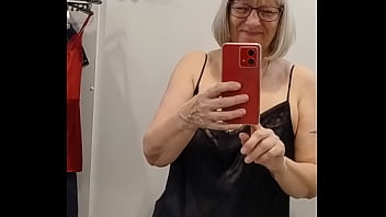 Dirty girl wanks in M&amp_S then puts wet pants back on the rail