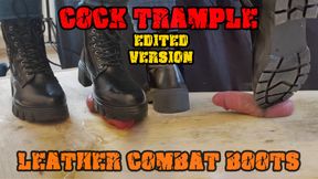 Crushing his Cock in Combat Boots Black Leather - CBT Bootjob with TamyStarly - (Edited Version) - Heeljob, Ballbusting, Femdom, Shoejob