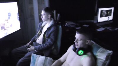 3 UK Lads Playing Xbox Unplanned Breeding Creampie